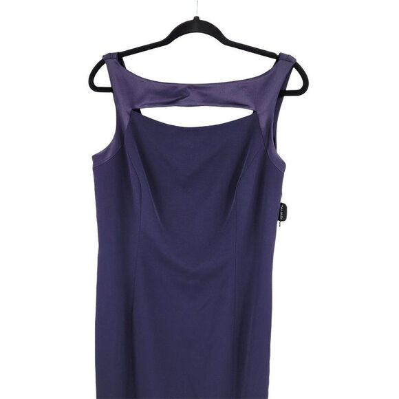 Tahari Formal Peekaboo Tease Cutout Draped Back High Side‎ Slit Gown Sz 12 - Picture 7 of 11